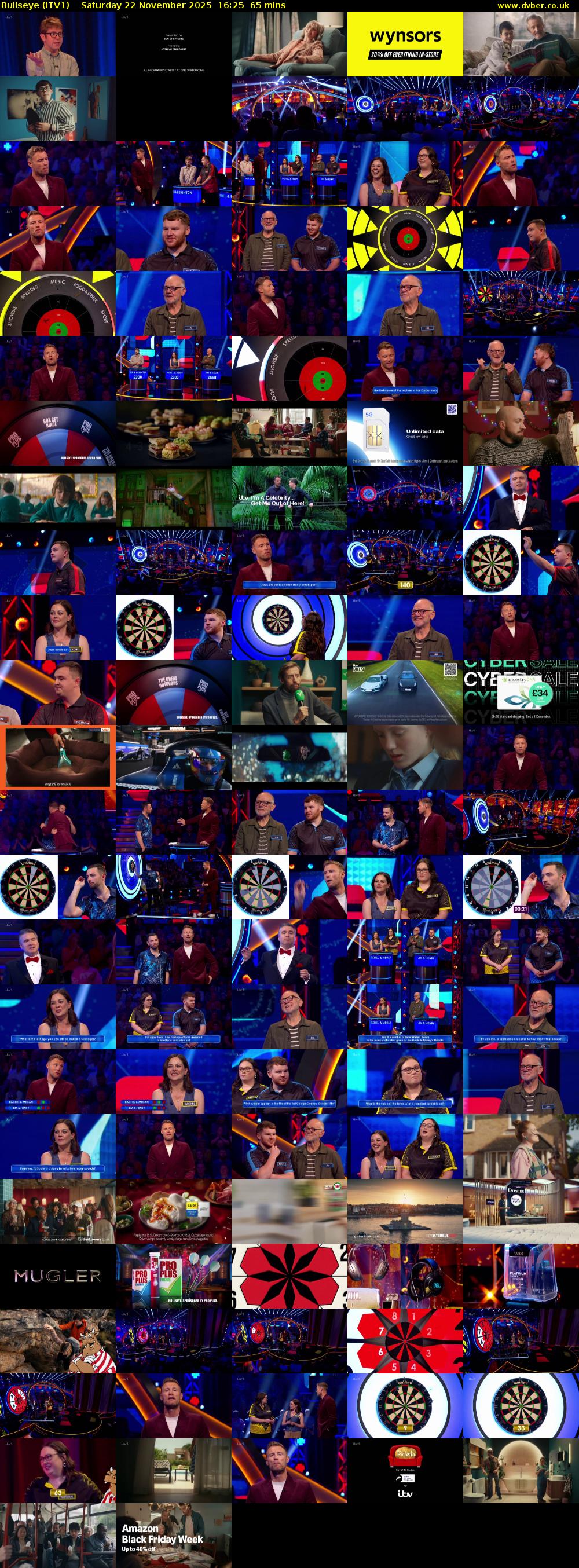 Bullseye (ITV1) Saturday 22 November 2025 16:25 - 17:30