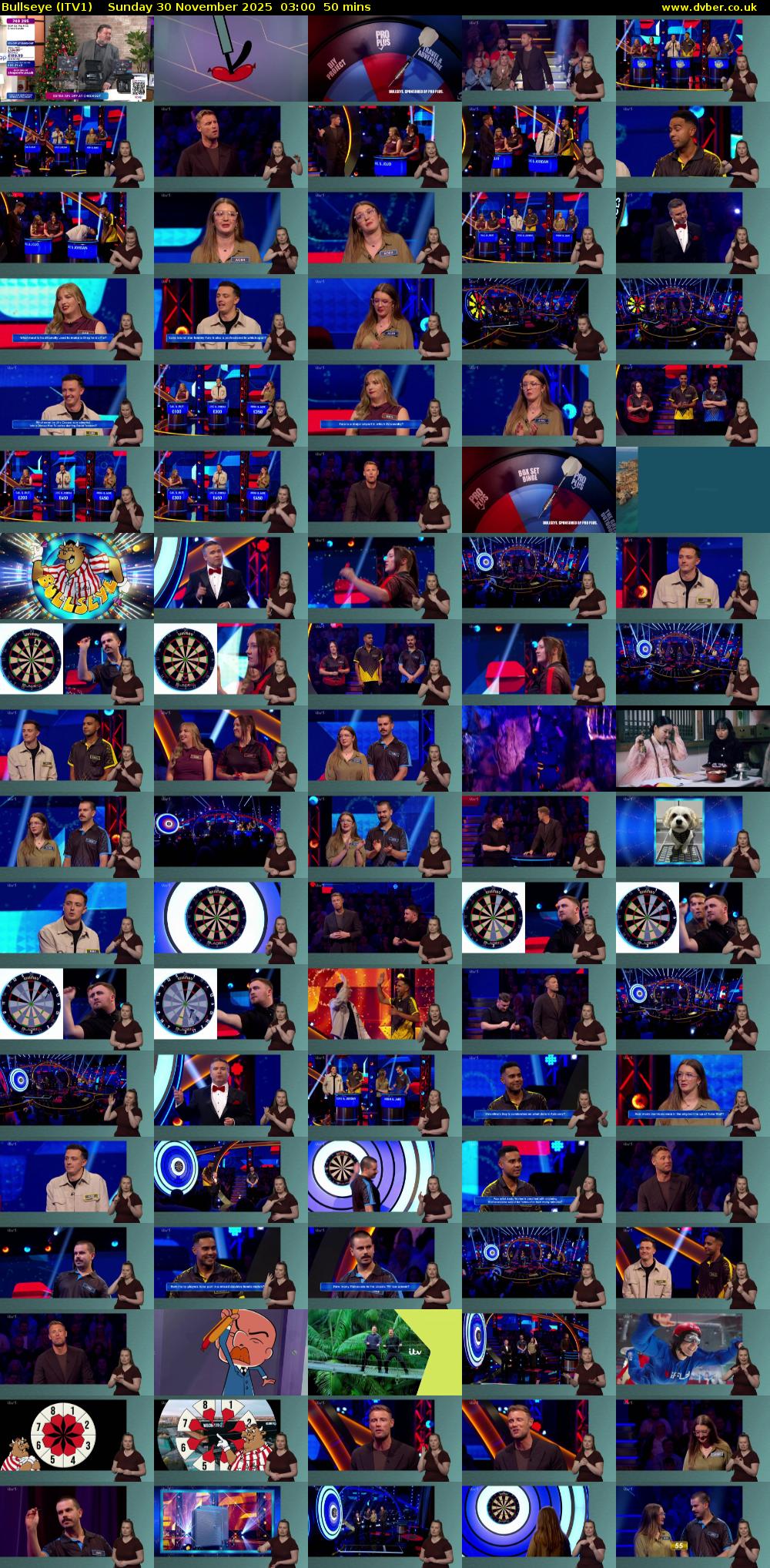 Bullseye (ITV1) Sunday 30 November 2025 03:00 - 03:50