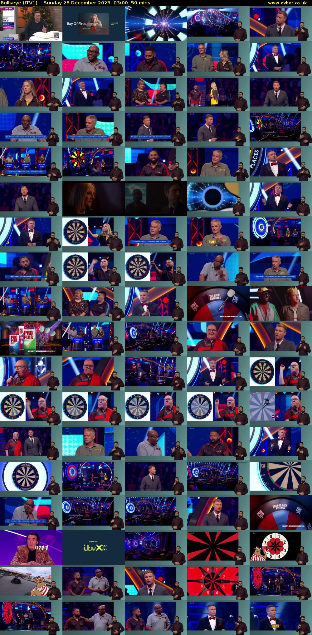 Bullseye (ITV1) Sunday 28 December 2025 03:00 - 03:50