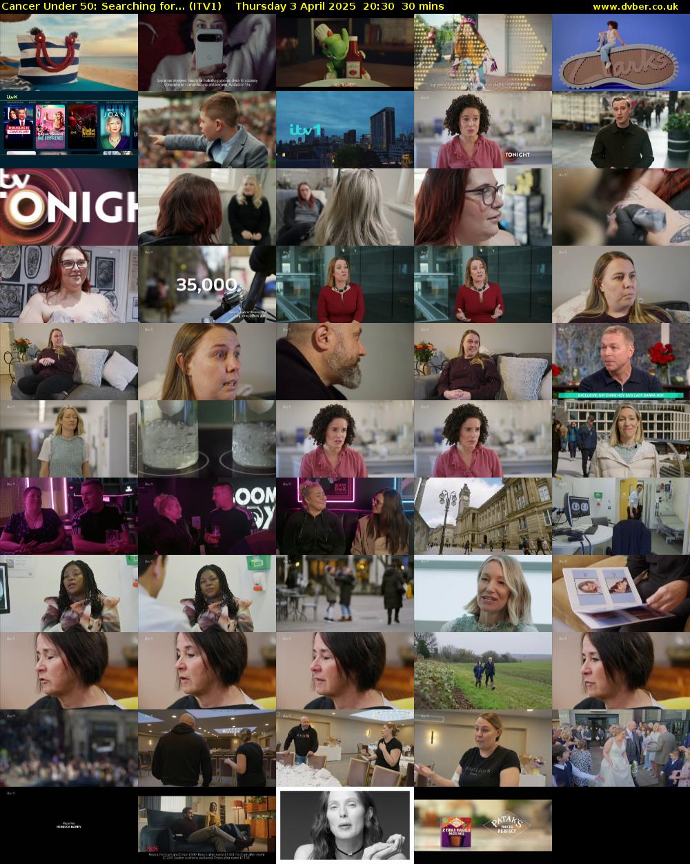 Cancer Under 50: Searching for... (ITV1) Thursday 3 April 2025 20:30 - 21:00