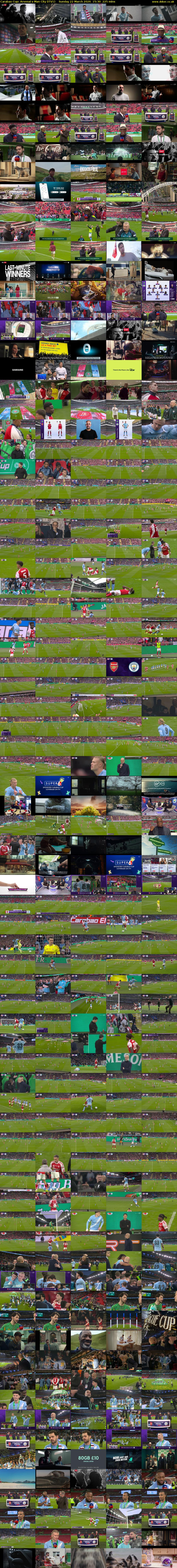 Carabao Cup: Arsenal v Man City (ITV1) Sunday 22 March 2026 15:30 - 19:15