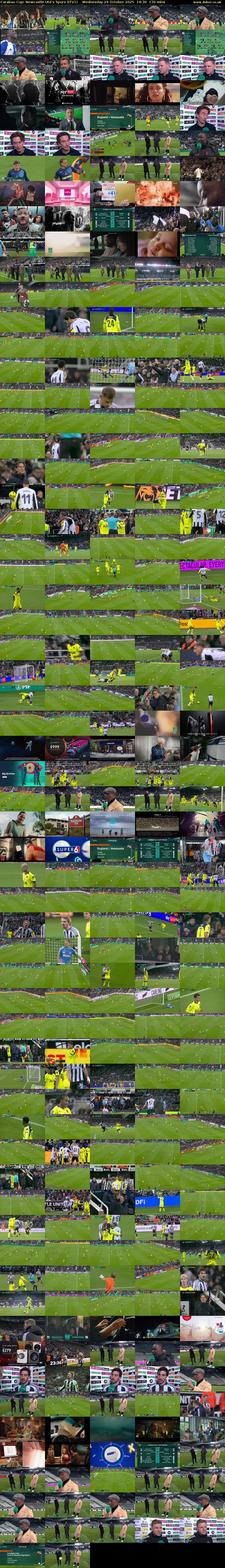 Carabao Cup: Newcastle Utd v Spurs (ITV1) Wednesday 29 October 2025 19:30 - 22:20