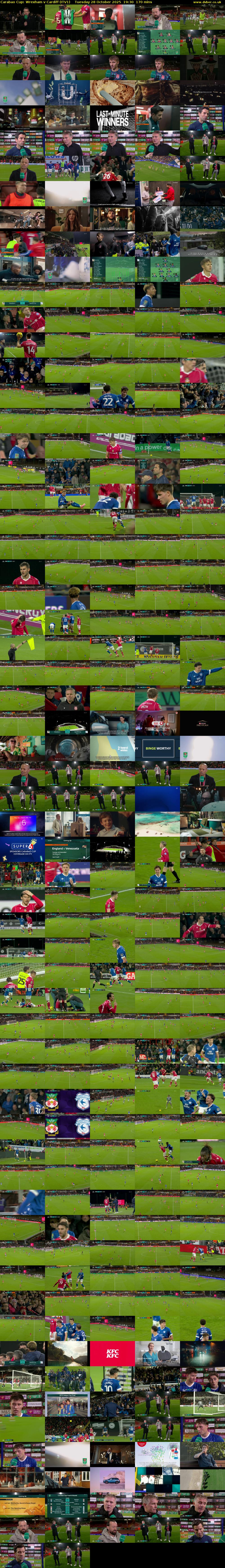 Carabao Cup: Wrexham v Cardiff (ITV1) Tuesday 28 October 2025 19:30 - 22:20