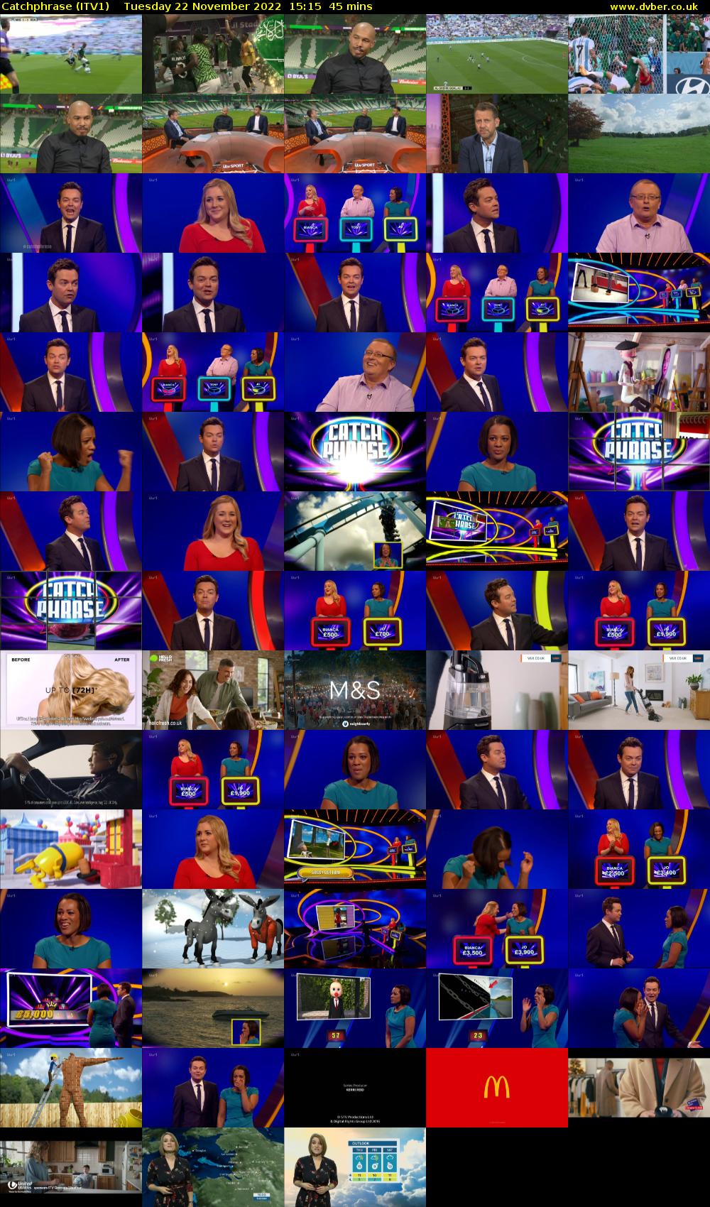 Catchphrase (ITV1) Tuesday 22 November 2022 15:15 - 16:00