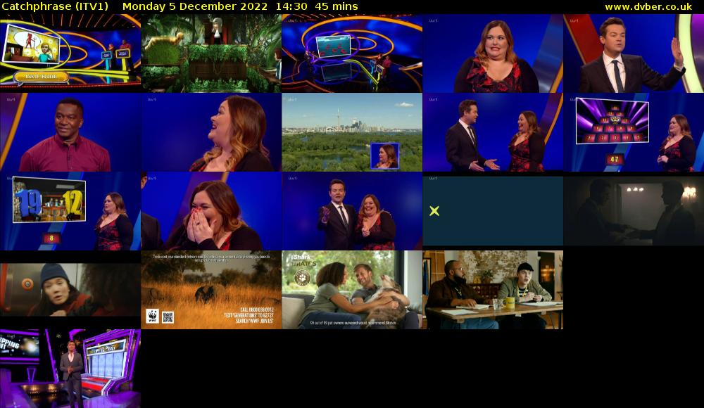 Catchphrase (ITV1) Monday 5 December 2022 14:30 - 15:15
