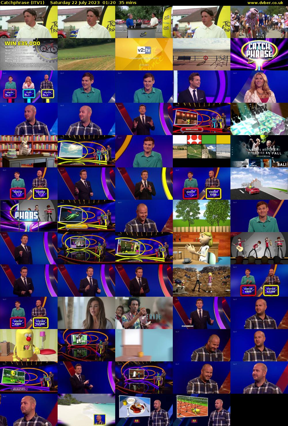 Catchphrase (ITV1) Saturday 22 July 2023 01:20 - 01:55