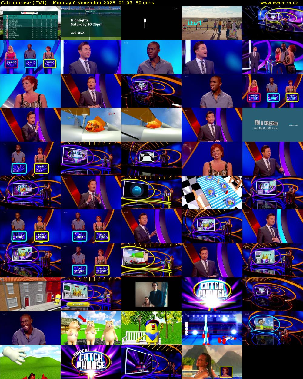 Catchphrase (ITV1) Monday 6 November 2023 01:05 - 01:35