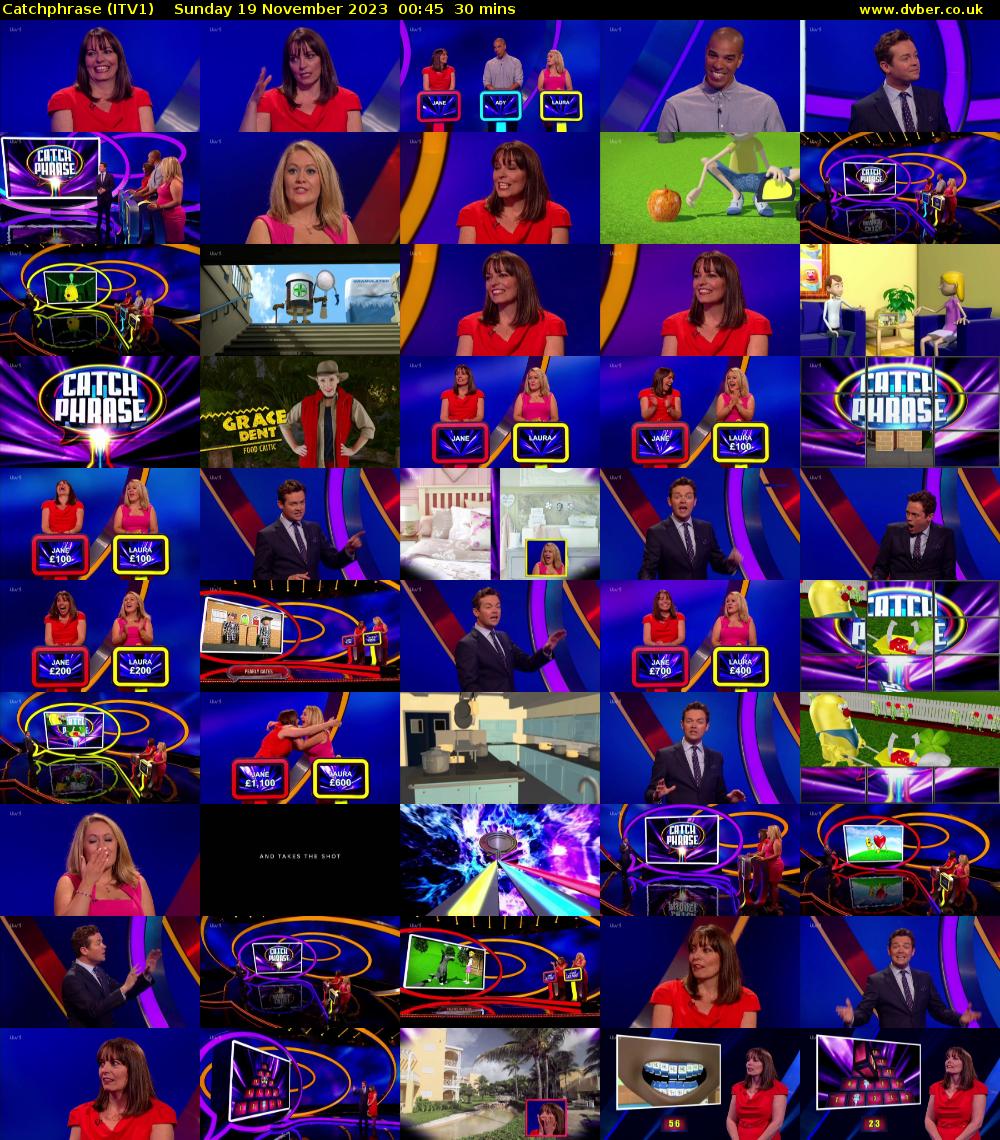 Catchphrase (ITV1) Sunday 19 November 2023 00:45 - 01:15
