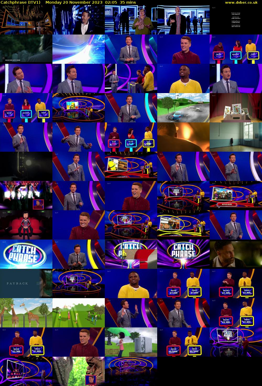 Catchphrase (ITV1) Monday 20 November 2023 02:05 - 02:40