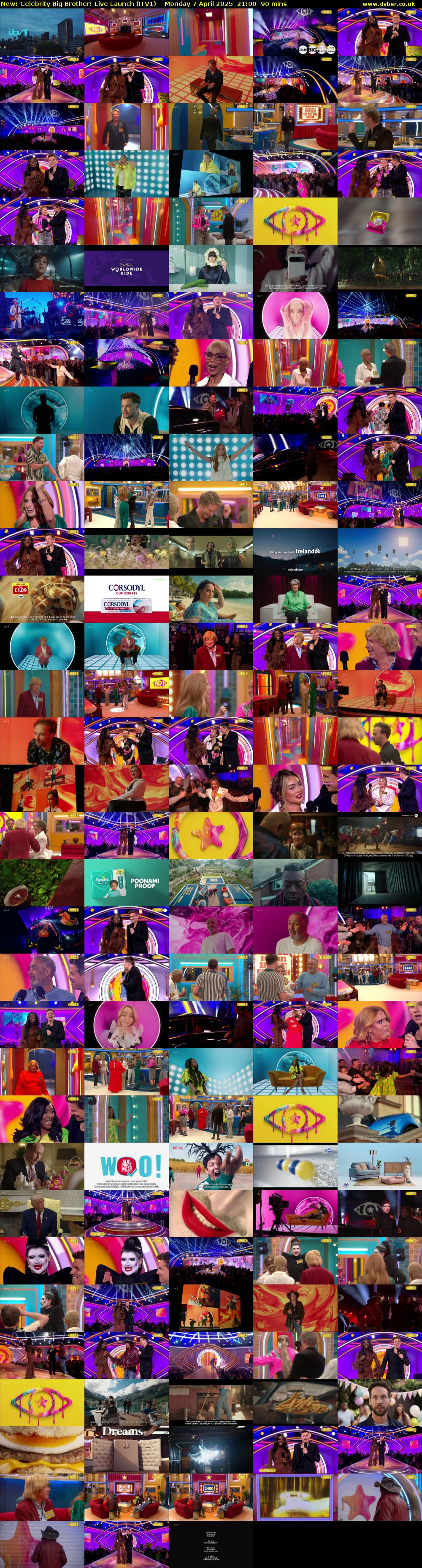 Celebrity Big Brother: Live Launch (ITV1) Monday 7 April 2025 21:00 - 22:30