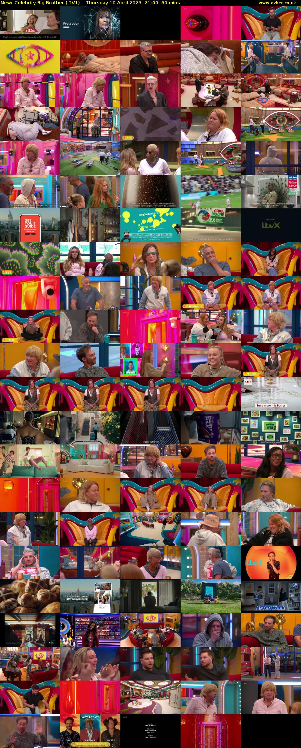 Celebrity Big Brother (ITV1) Thursday 10 April 2025 21:00 - 22:00