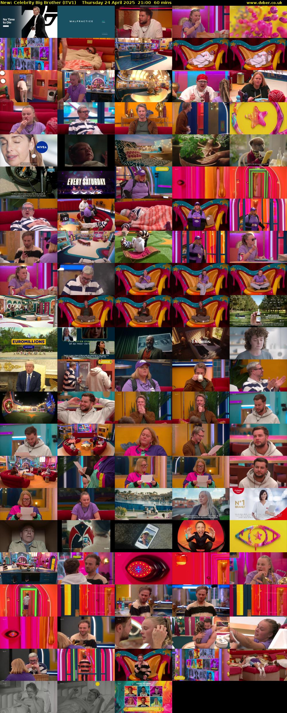 Celebrity Big Brother (ITV1) Thursday 24 April 2025 21:00 - 22:00