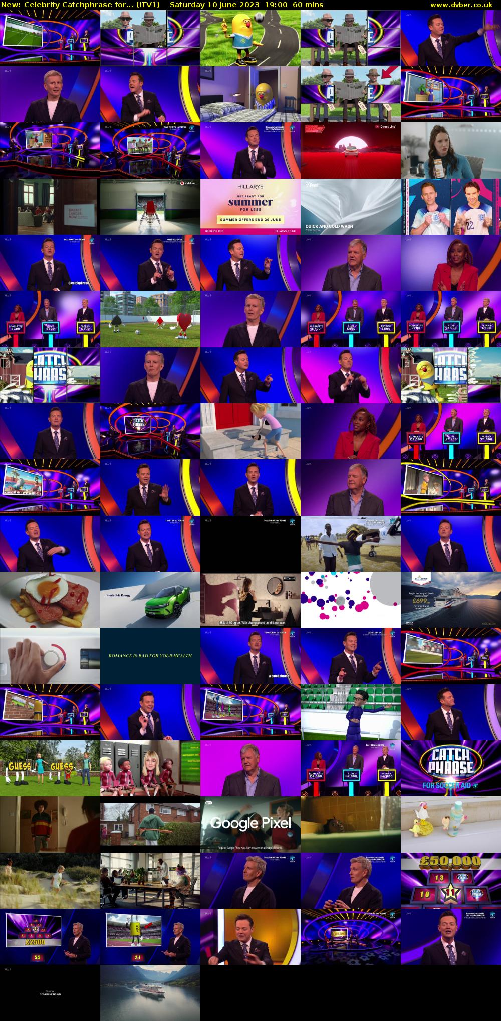 Celebrity Catchphrase for... (ITV1) Saturday 10 June 2023 19:00 - 20:00