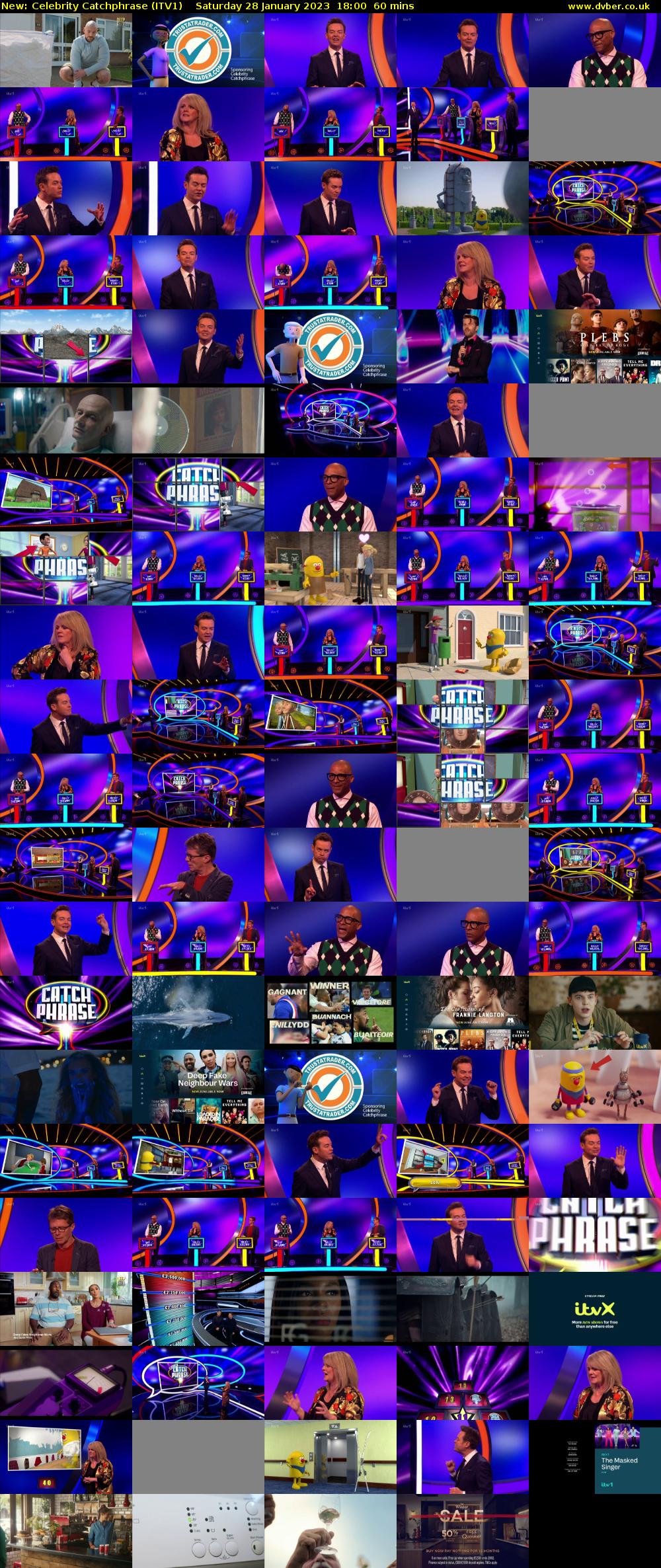 Celebrity Catchphrase (ITV1) Saturday 28 January 2023 18:00 - 19:00