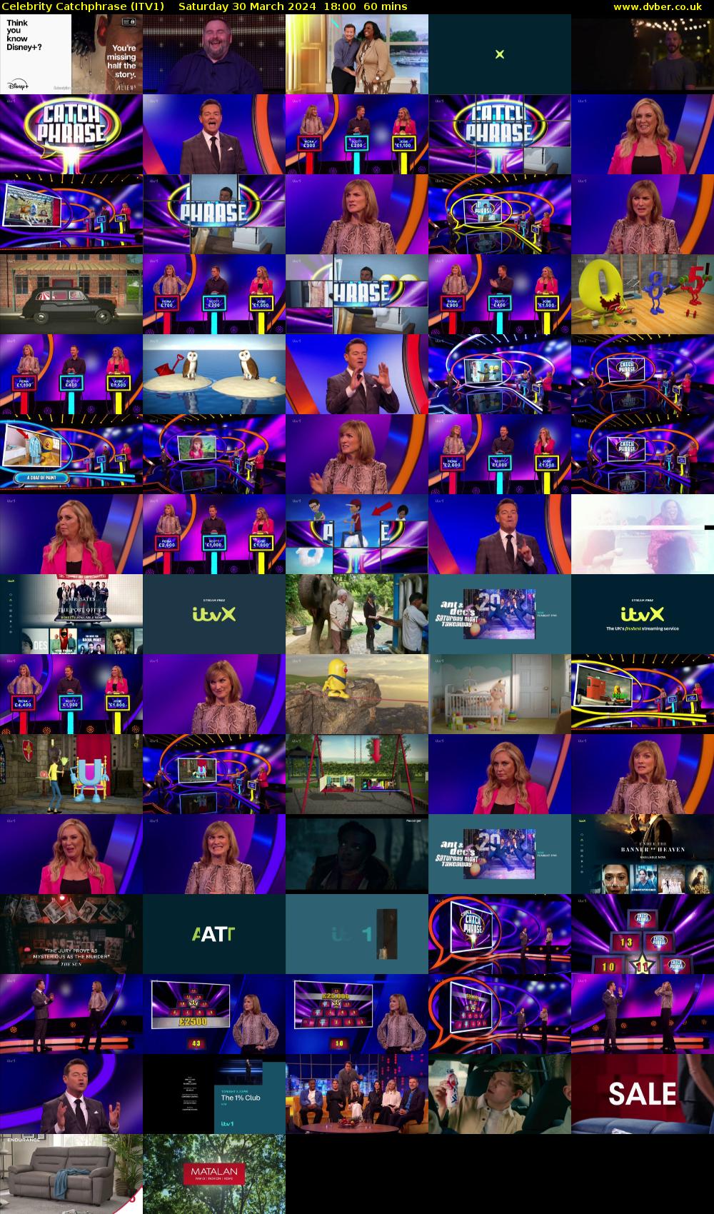 Celebrity Catchphrase (ITV1) Saturday 30 March 2024 18:00 - 19:00
