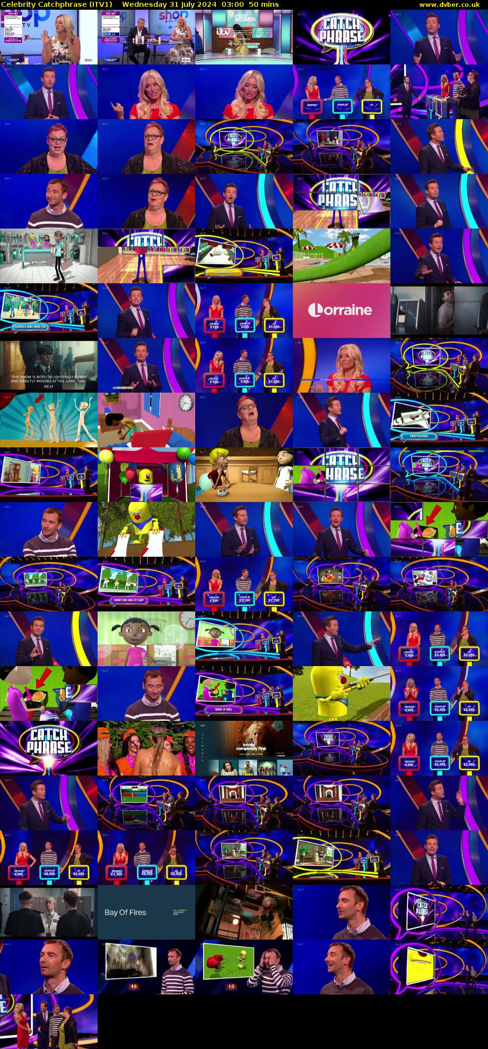 Celebrity Catchphrase (ITV1) Wednesday 31 July 2024 03:00 - 03:50