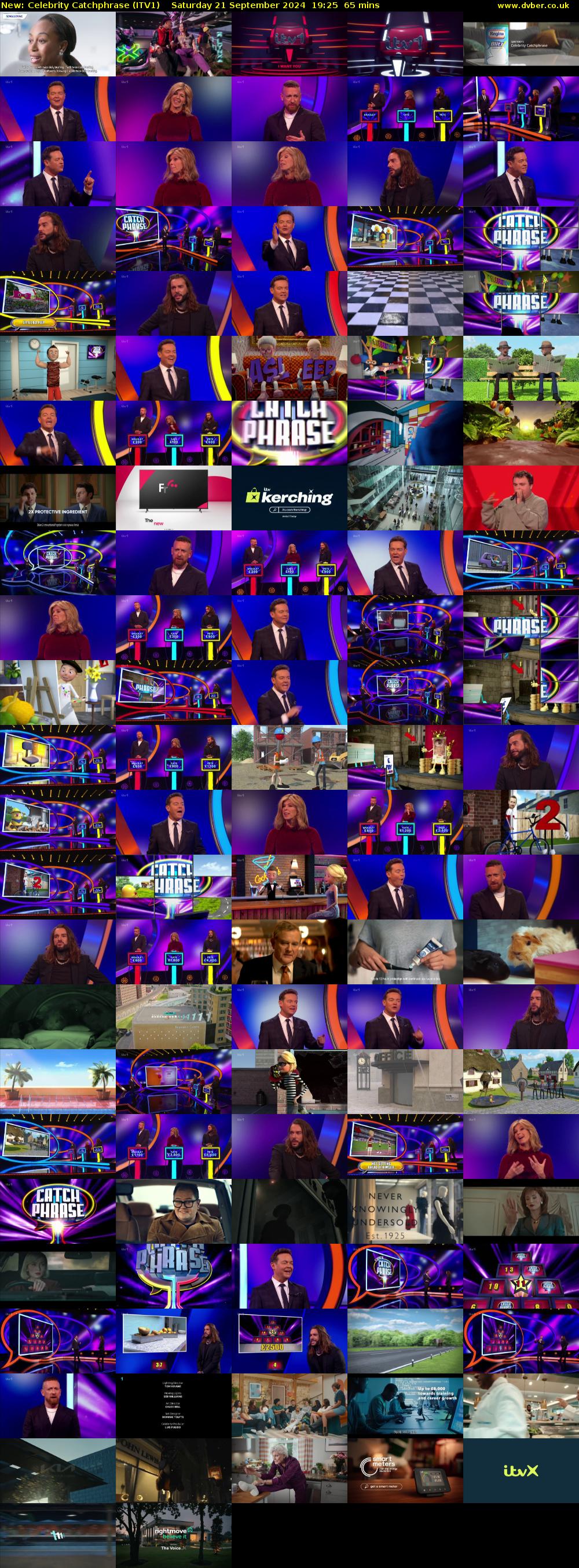 Celebrity Catchphrase (ITV1) Saturday 21 September 2024 19:25 - 20:30