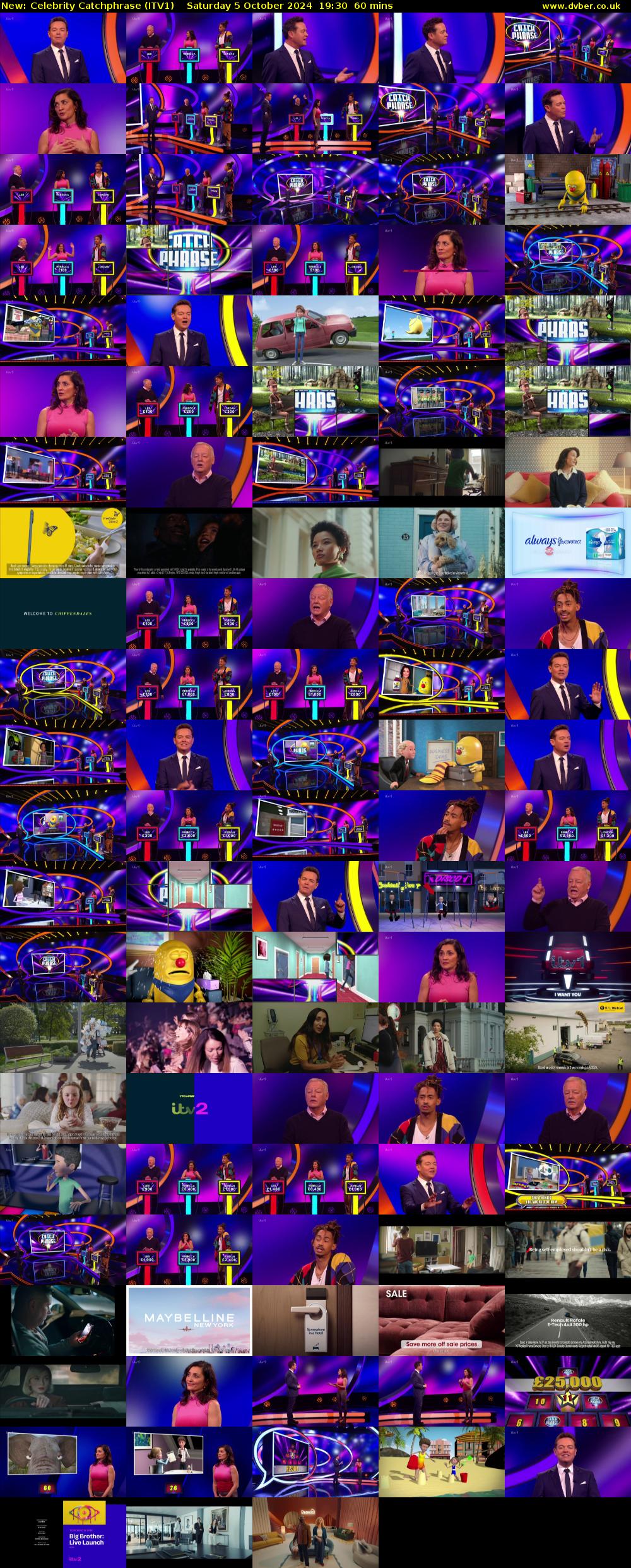 Celebrity Catchphrase (ITV1) Saturday 5 October 2024 19:30 - 20:30