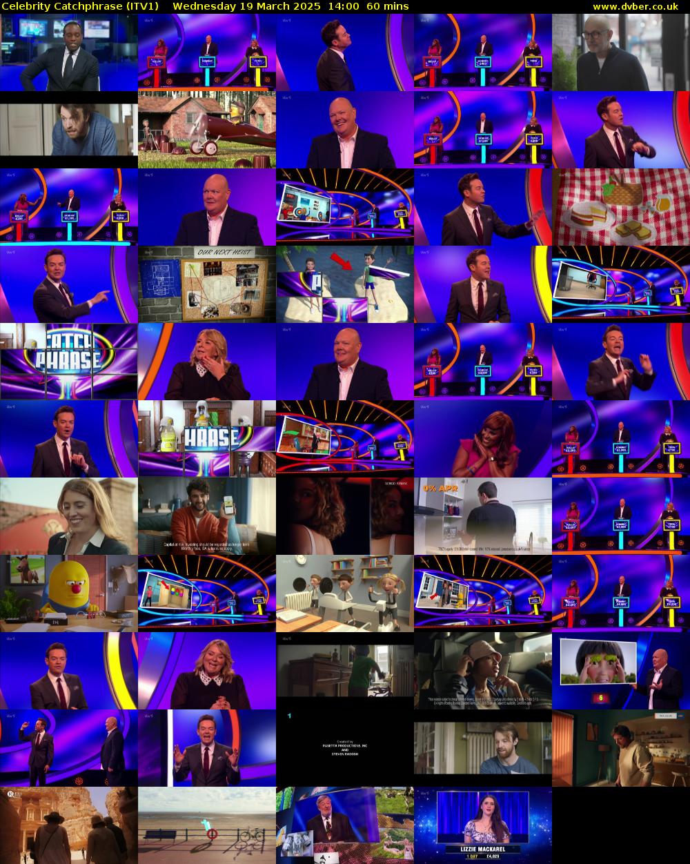 Celebrity Catchphrase (ITV1) Wednesday 19 March 2025 14:00 - 15:00
