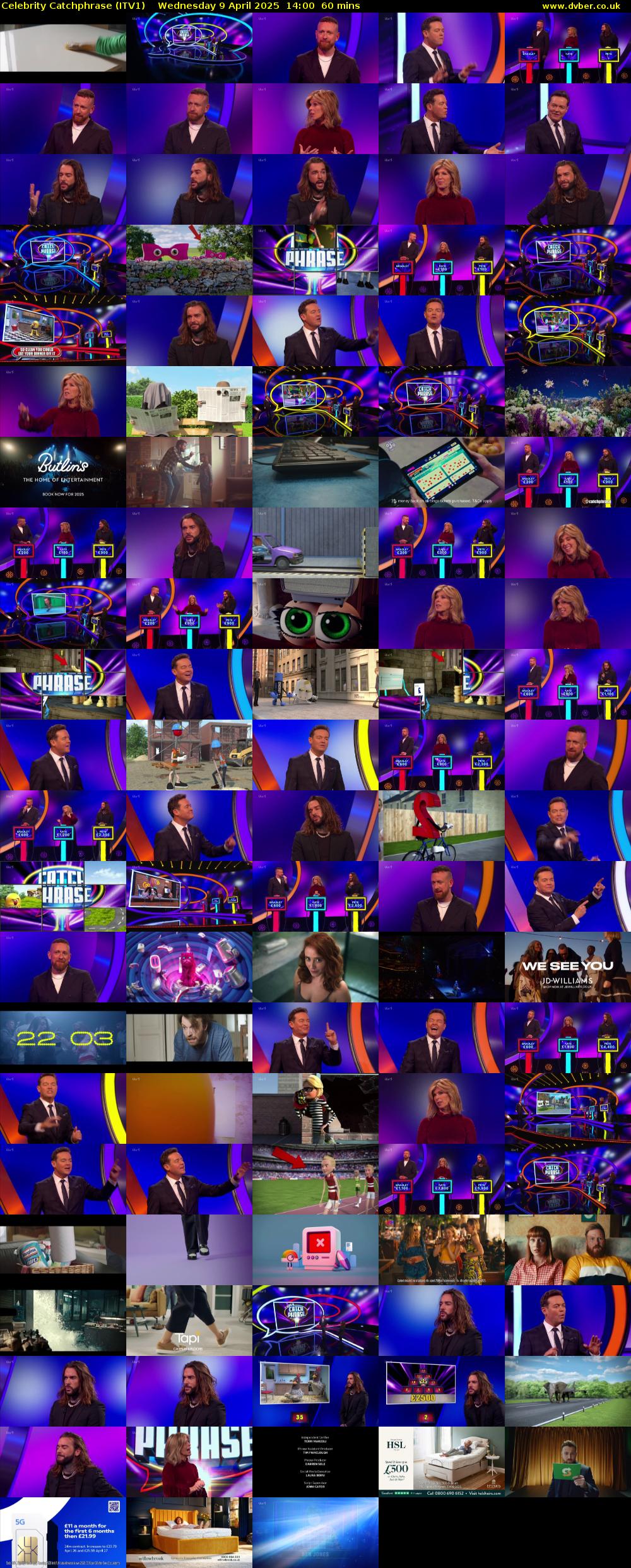 Celebrity Catchphrase (ITV1) Wednesday 9 April 2025 14:00 - 15:00