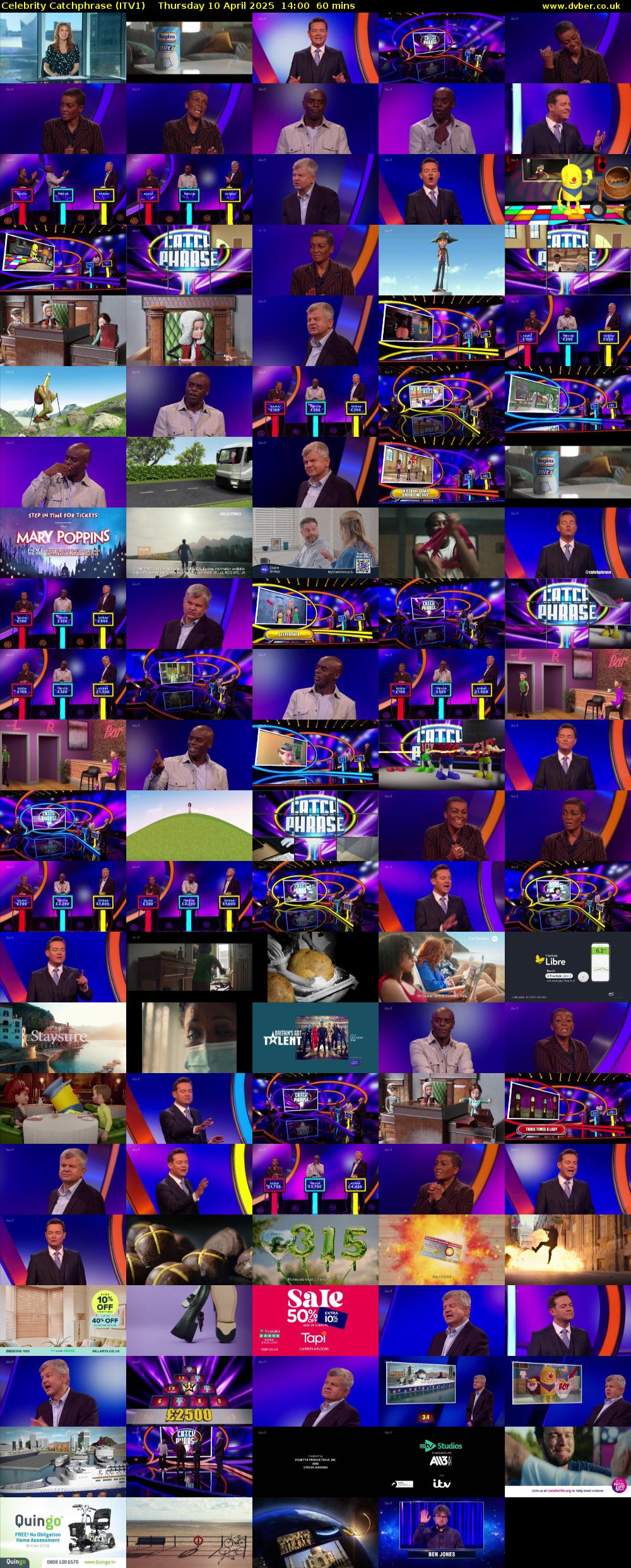 Celebrity Catchphrase (ITV1) Thursday 10 April 2025 14:00 - 15:00