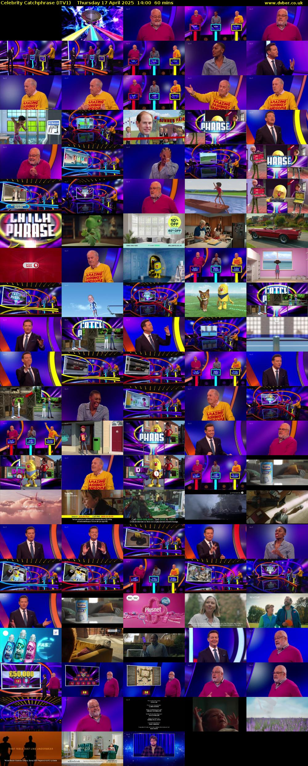 Celebrity Catchphrase (ITV1) Thursday 17 April 2025 14:00 - 15:00