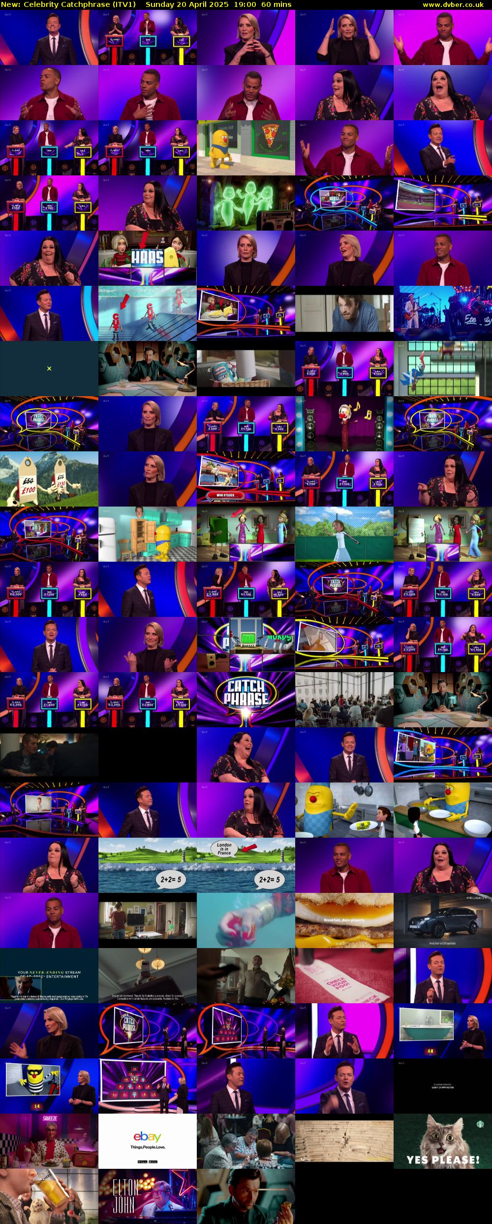 Celebrity Catchphrase (ITV1) Sunday 20 April 2025 19:00 - 20:00