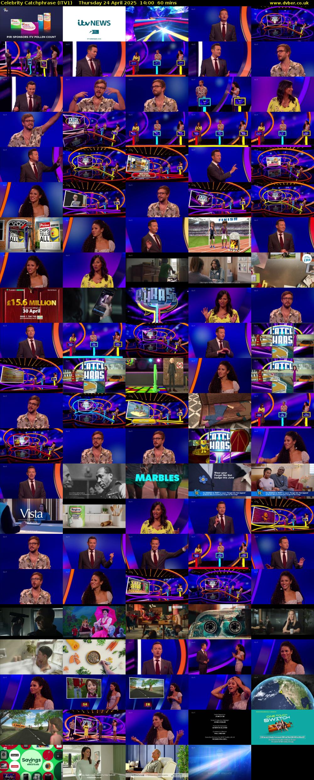Celebrity Catchphrase (ITV1) Thursday 24 April 2025 14:00 - 15:00
