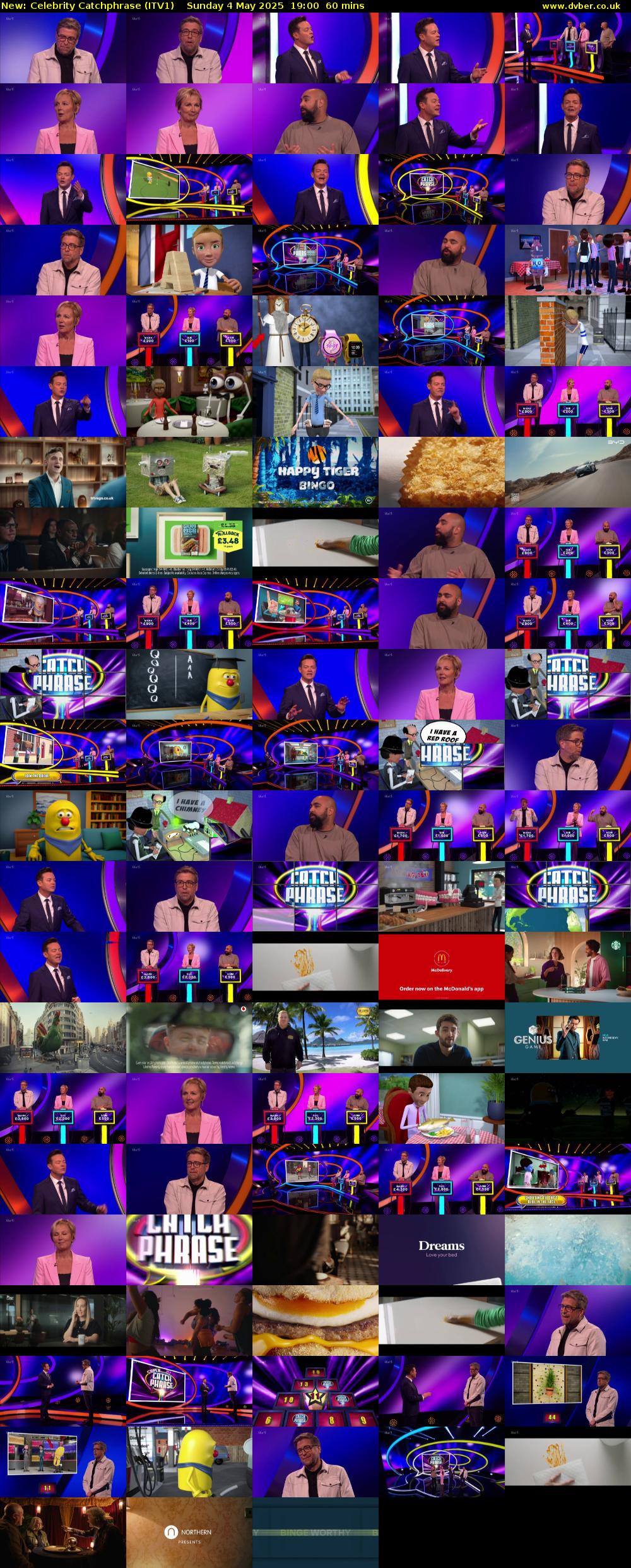 Celebrity Catchphrase (ITV1) Sunday 4 May 2025 19:00 - 20:00