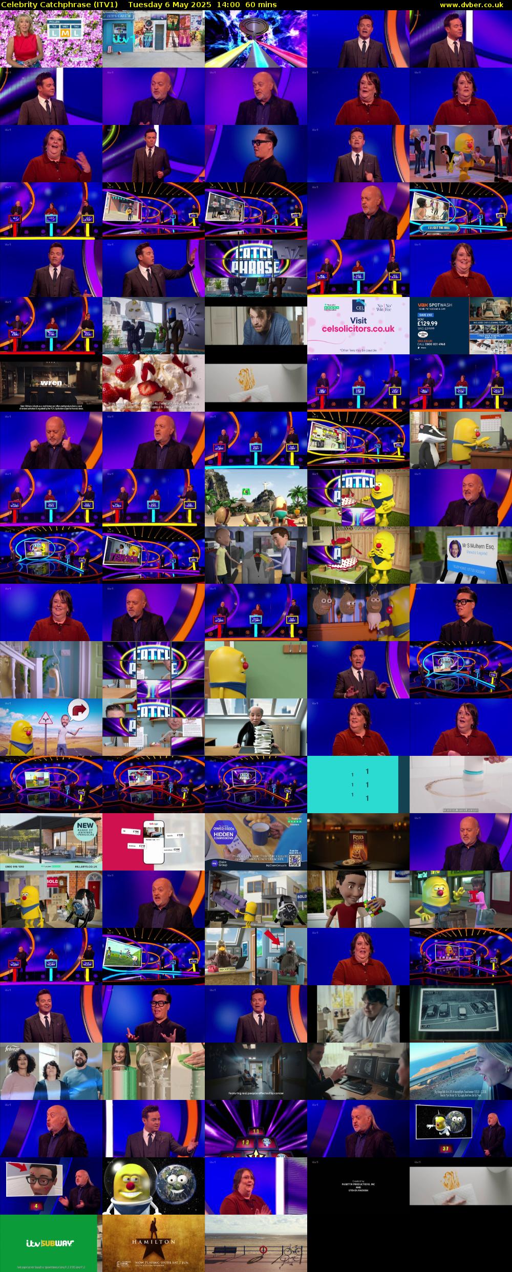 Celebrity Catchphrase (ITV1) Tuesday 6 May 2025 14:00 - 15:00