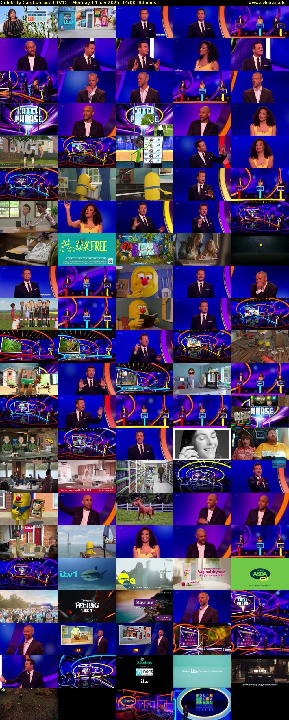 Celebrity Catchphrase (ITV1) Monday 14 July 2025 14:00 - 15:00