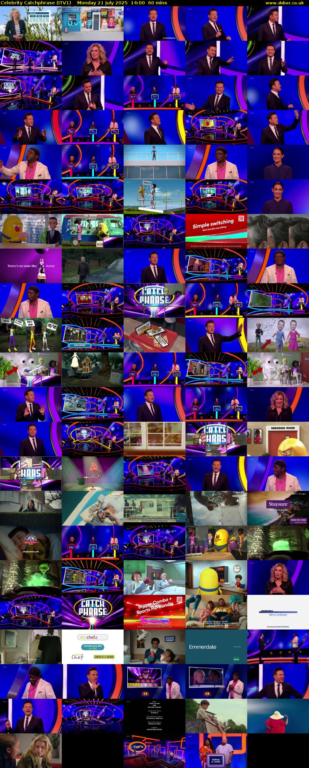 Celebrity Catchphrase (ITV1) Monday 21 July 2025 14:00 - 15:00