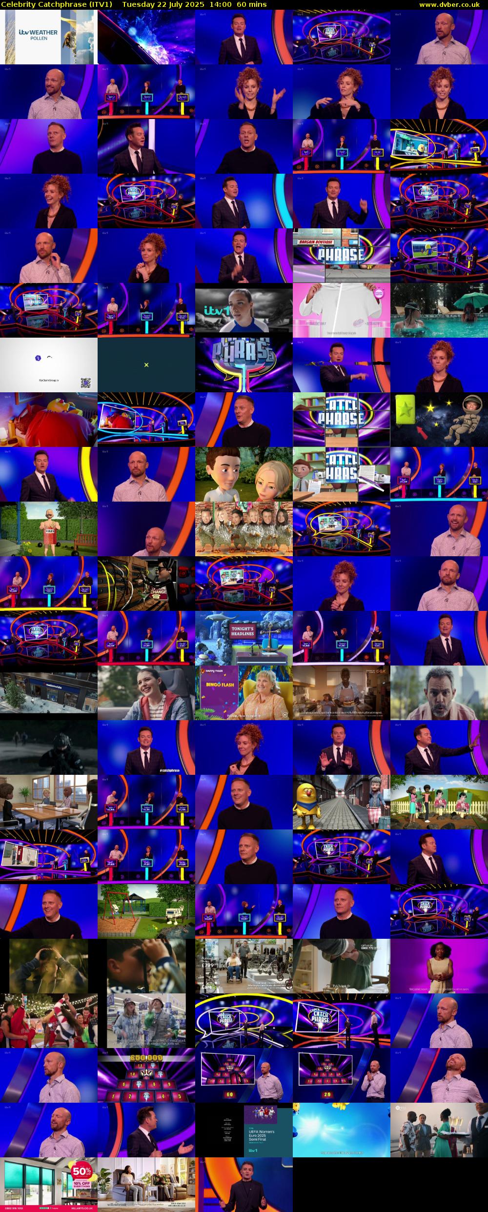 Celebrity Catchphrase (ITV1) Tuesday 22 July 2025 14:00 - 15:00