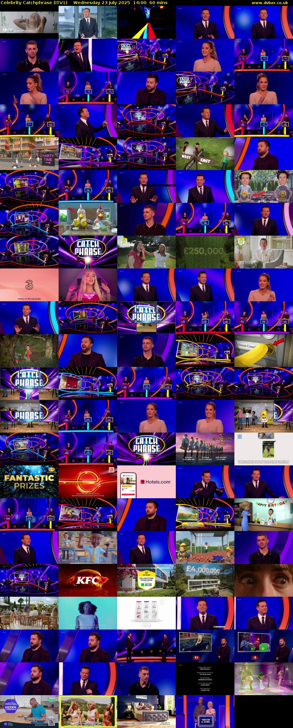 Celebrity Catchphrase (ITV1) Wednesday 23 July 2025 14:00 - 15:00
