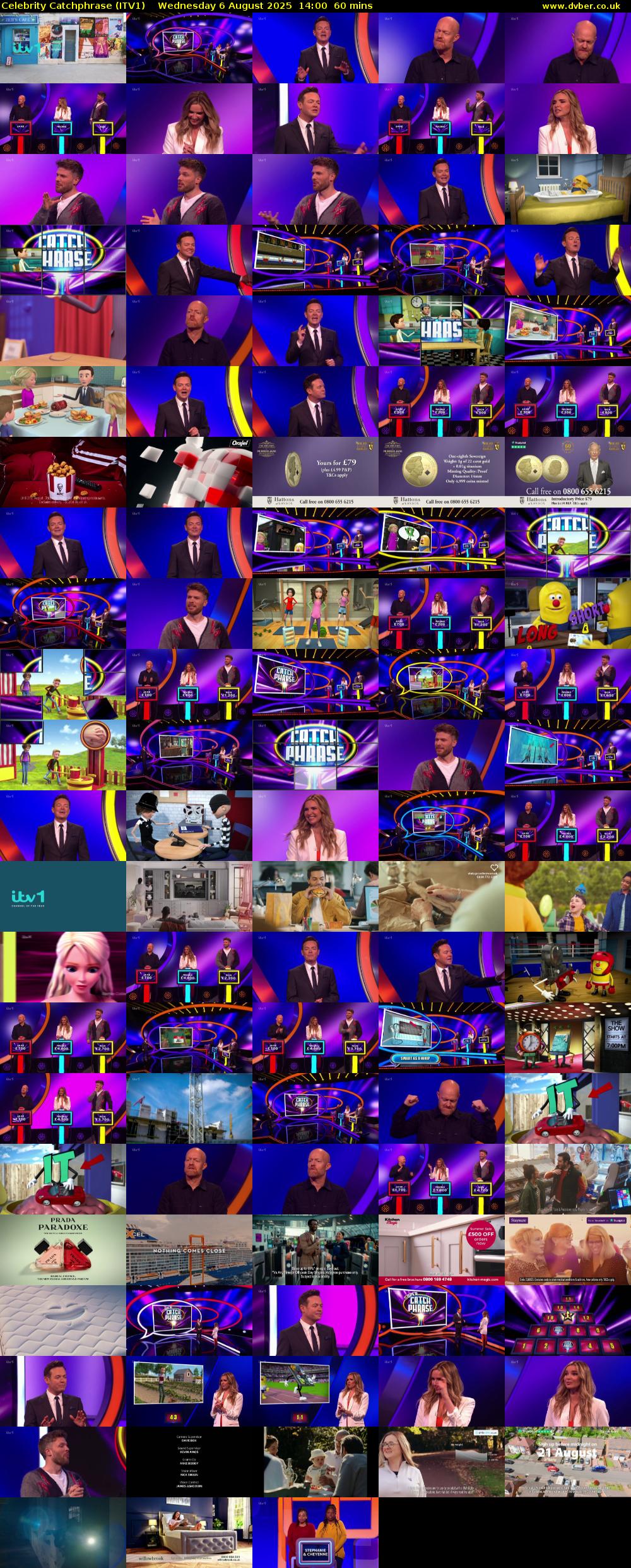 Celebrity Catchphrase (ITV1) Wednesday 6 August 2025 14:00 - 15:00