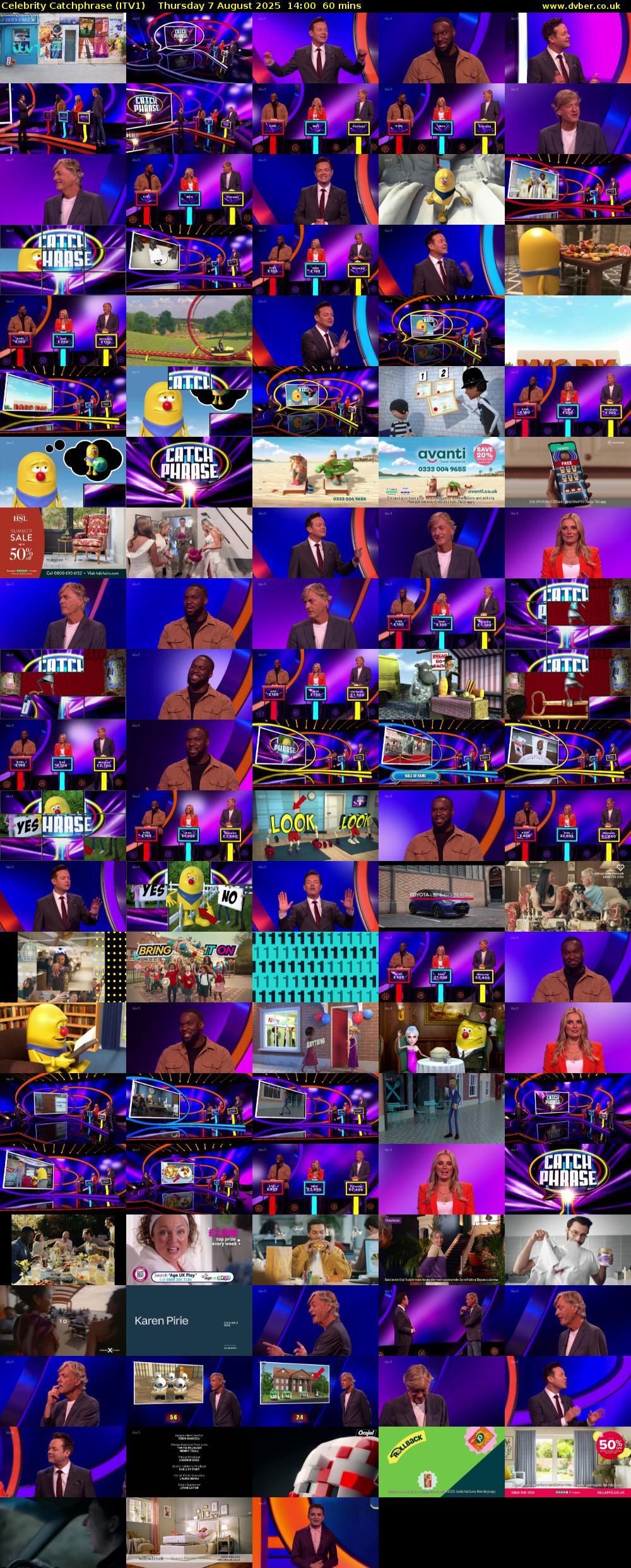 Celebrity Catchphrase (ITV1) Thursday 7 August 2025 14:00 - 15:00