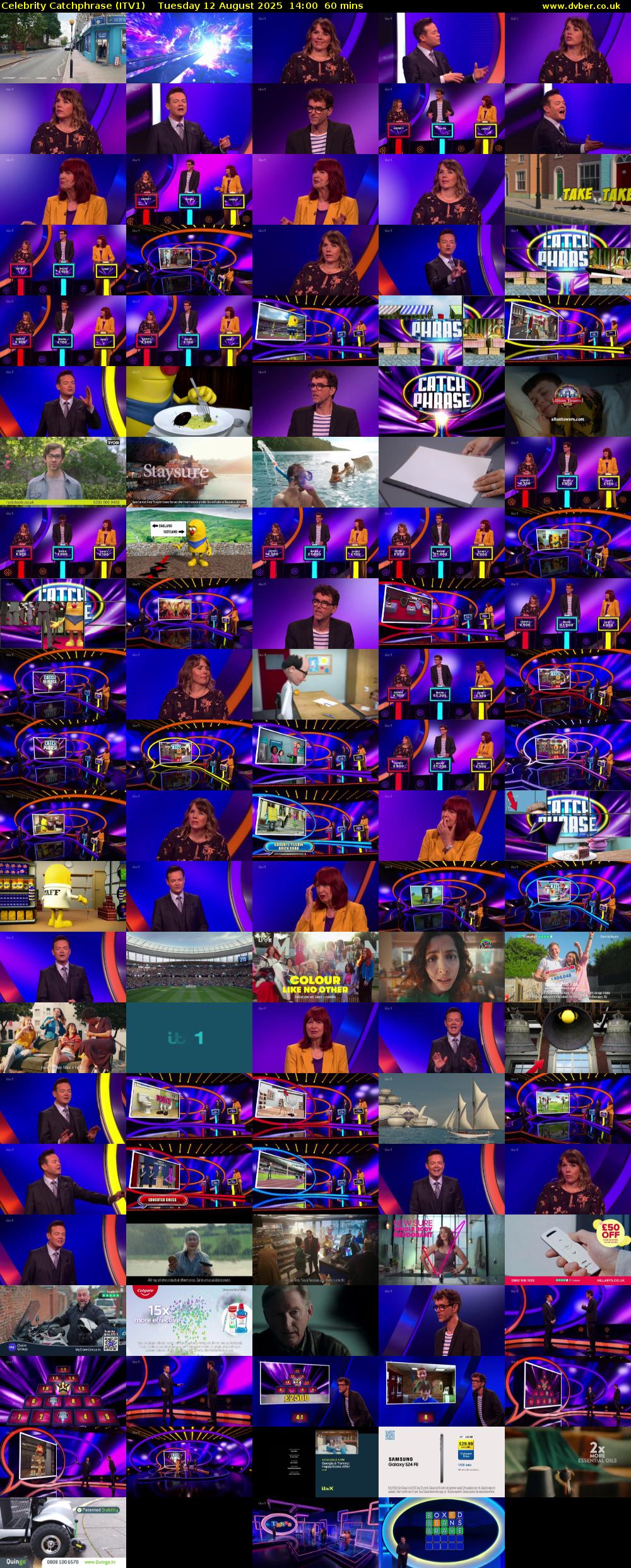 Celebrity Catchphrase (ITV1) Tuesday 12 August 2025 14:00 - 15:00
