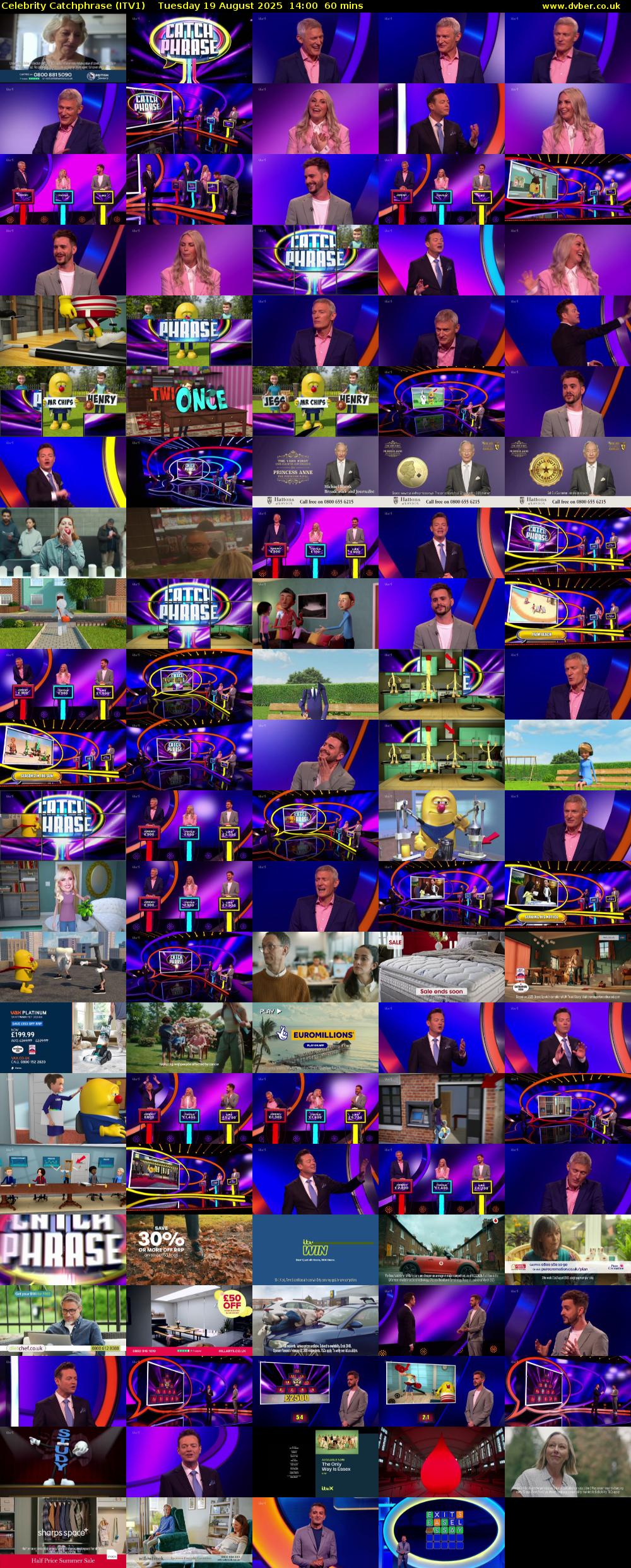 Celebrity Catchphrase (ITV1) Tuesday 19 August 2025 14:00 - 15:00