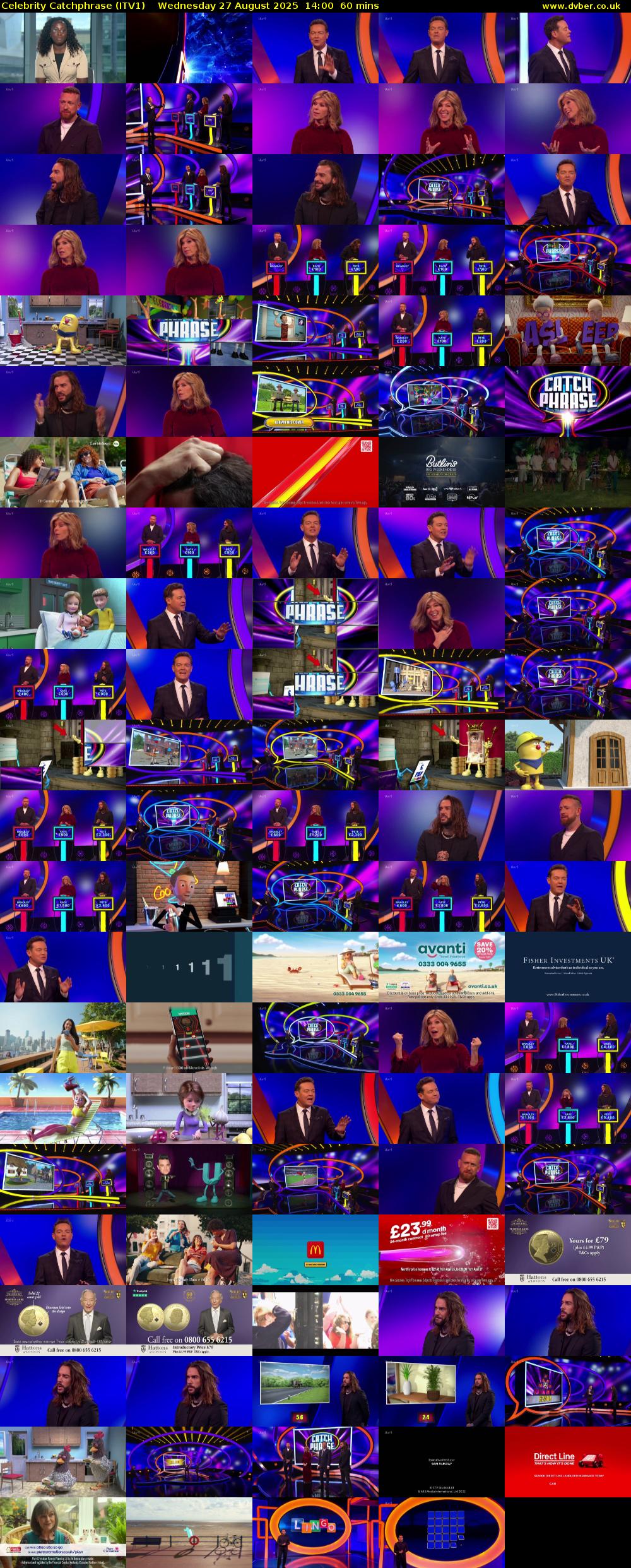 Celebrity Catchphrase (ITV1) Wednesday 27 August 2025 14:00 - 15:00