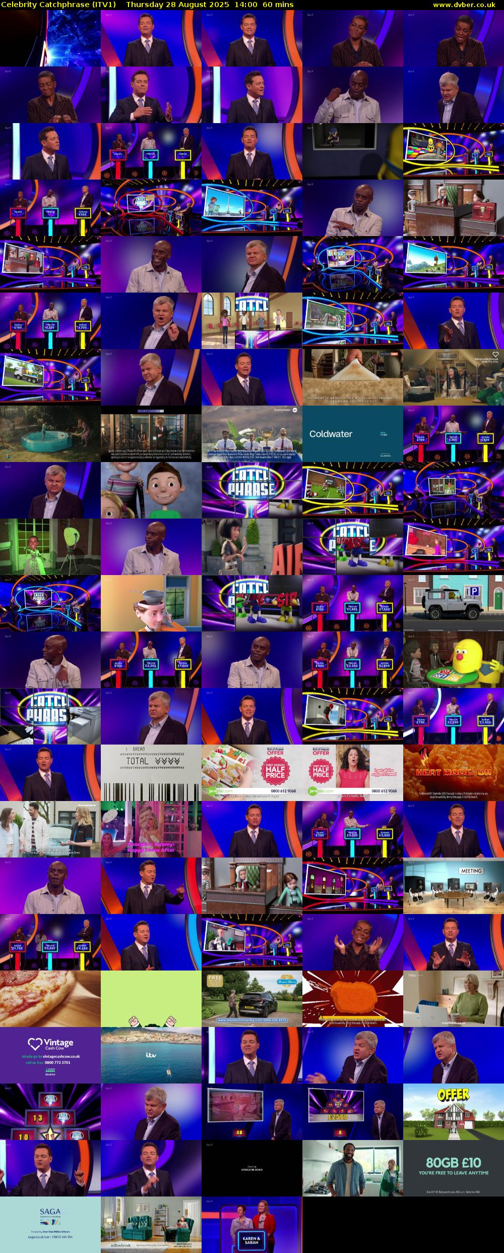 Celebrity Catchphrase (ITV1) Thursday 28 August 2025 14:00 - 15:00