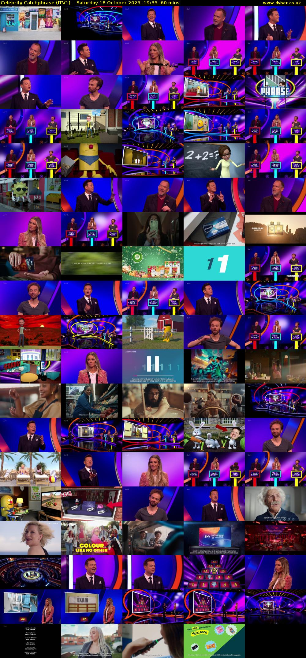 Celebrity Catchphrase (ITV1) Saturday 18 October 2025 19:35 - 20:35