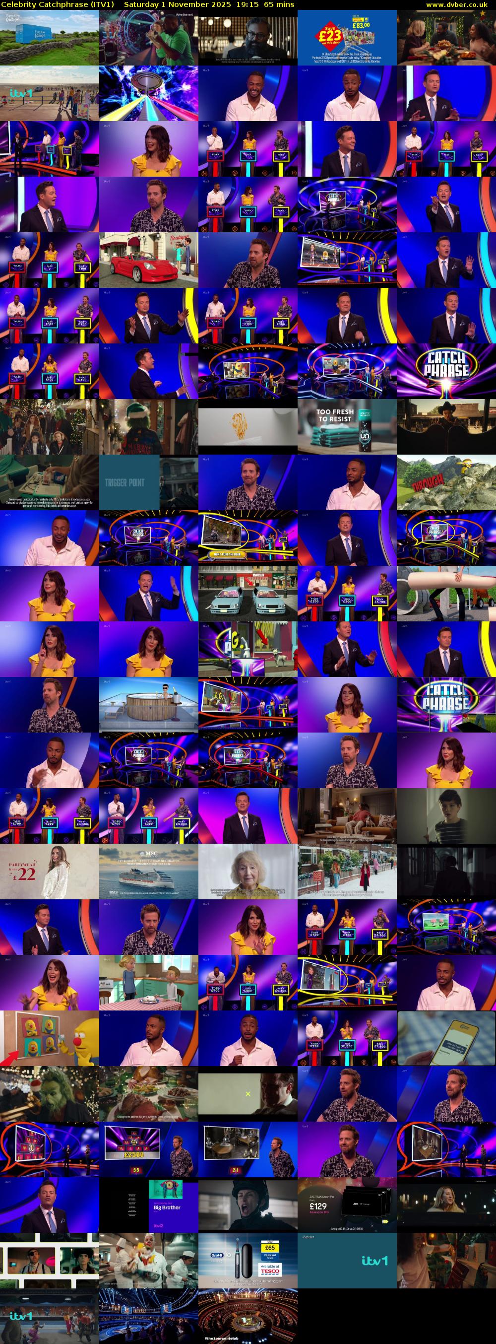 Celebrity Catchphrase (ITV1) Saturday 1 November 2025 19:15 - 20:20