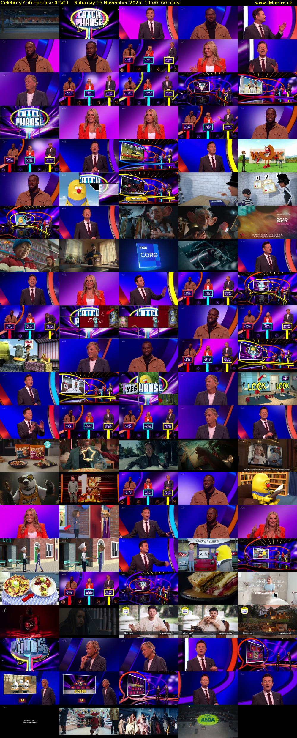 Celebrity Catchphrase (ITV1) Saturday 15 November 2025 19:00 - 20:00