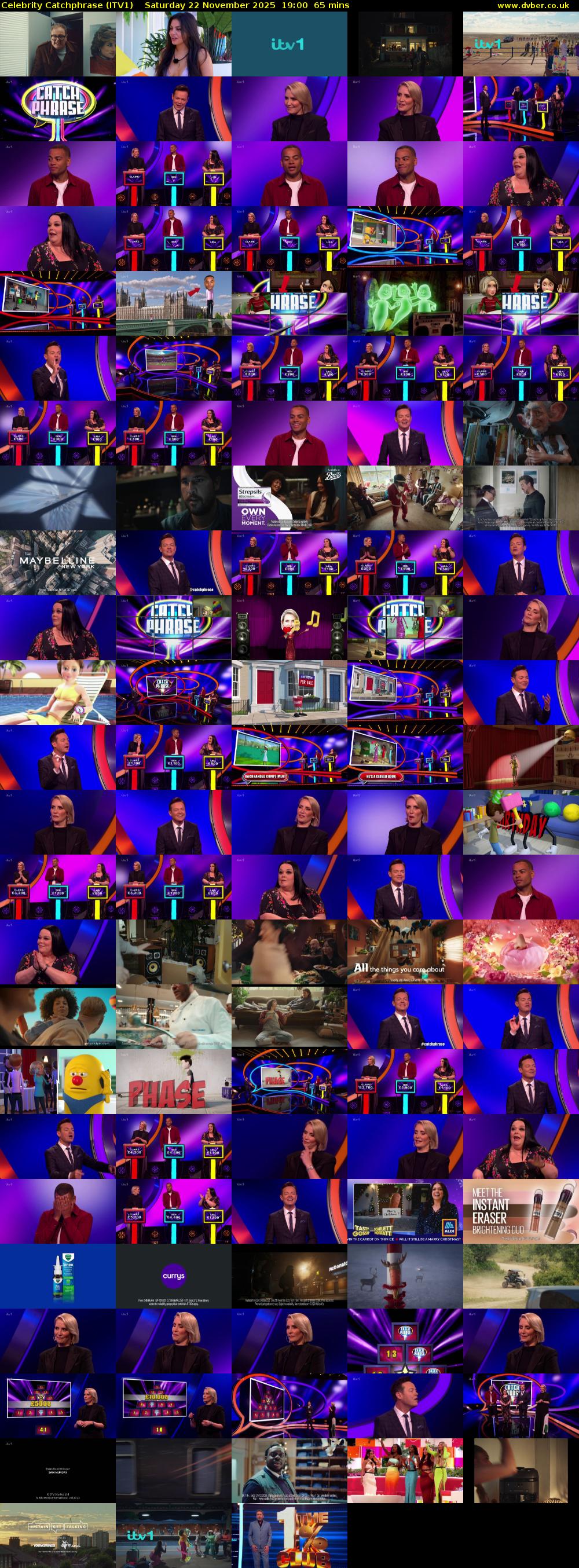 Celebrity Catchphrase (ITV1) Saturday 22 November 2025 19:00 - 20:05