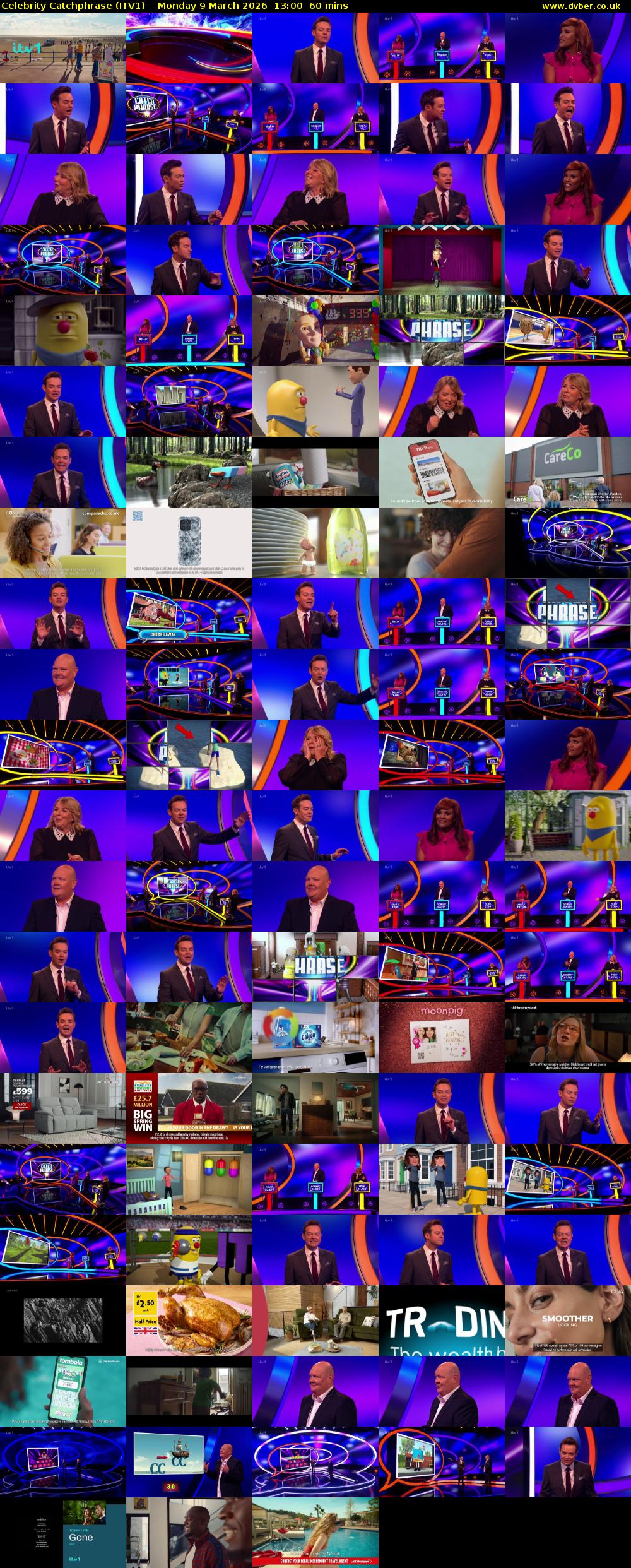 Celebrity Catchphrase (ITV1) Monday 9 March 2026 13:00 - 14:00