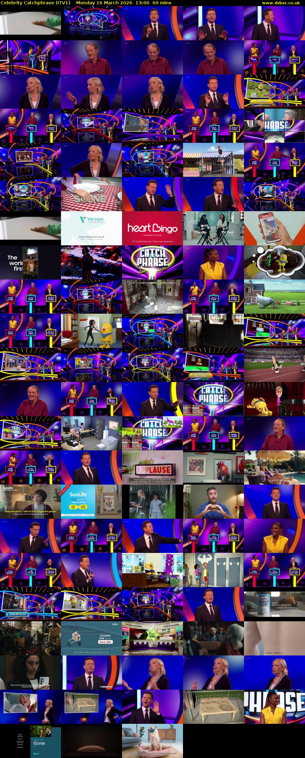 Celebrity Catchphrase (ITV1) Monday 16 March 2026 13:00 - 14:00