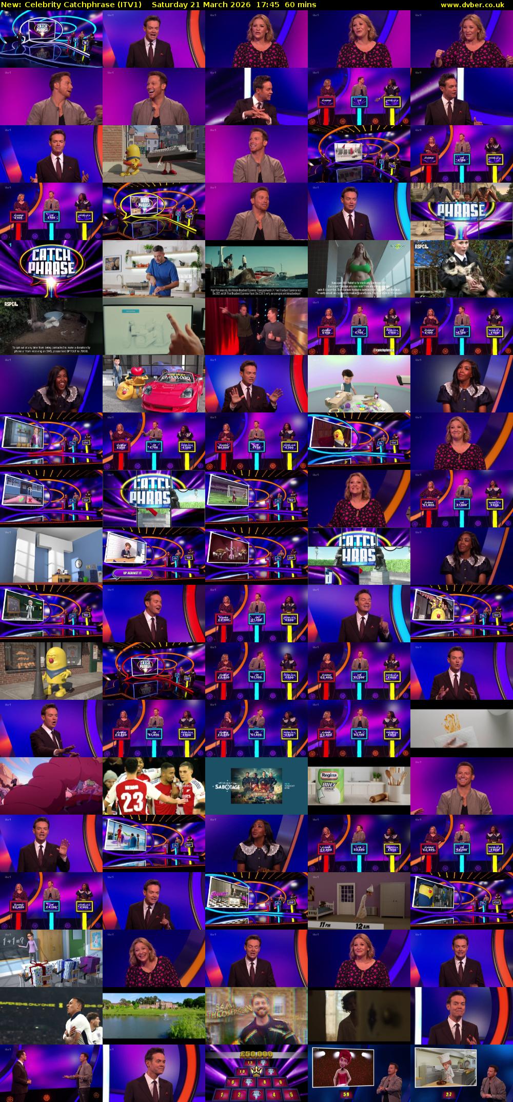 Celebrity Catchphrase (ITV1) Saturday 21 March 2026 17:45 - 18:45