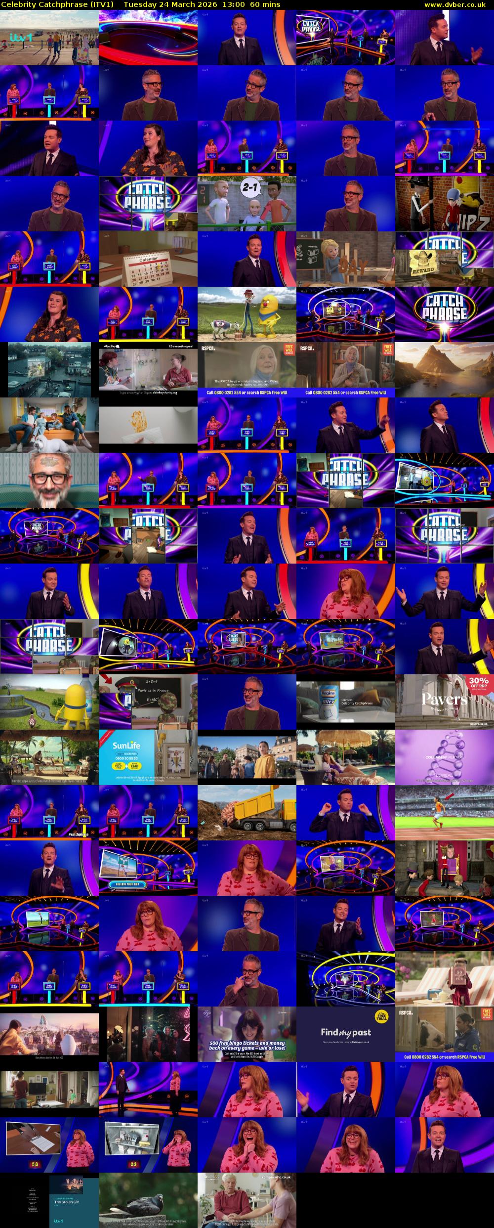 Celebrity Catchphrase (ITV1) Tuesday 24 March 2026 13:00 - 14:00