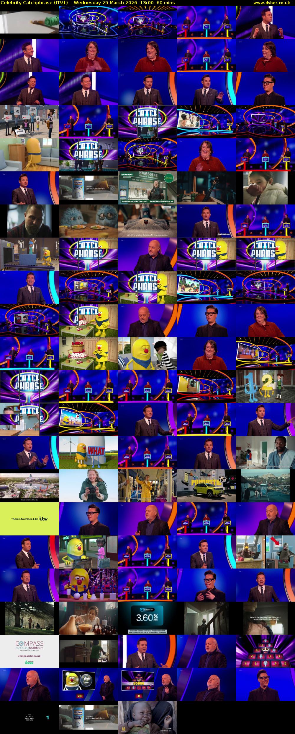 Celebrity Catchphrase (ITV1) Wednesday 25 March 2026 13:00 - 14:00
