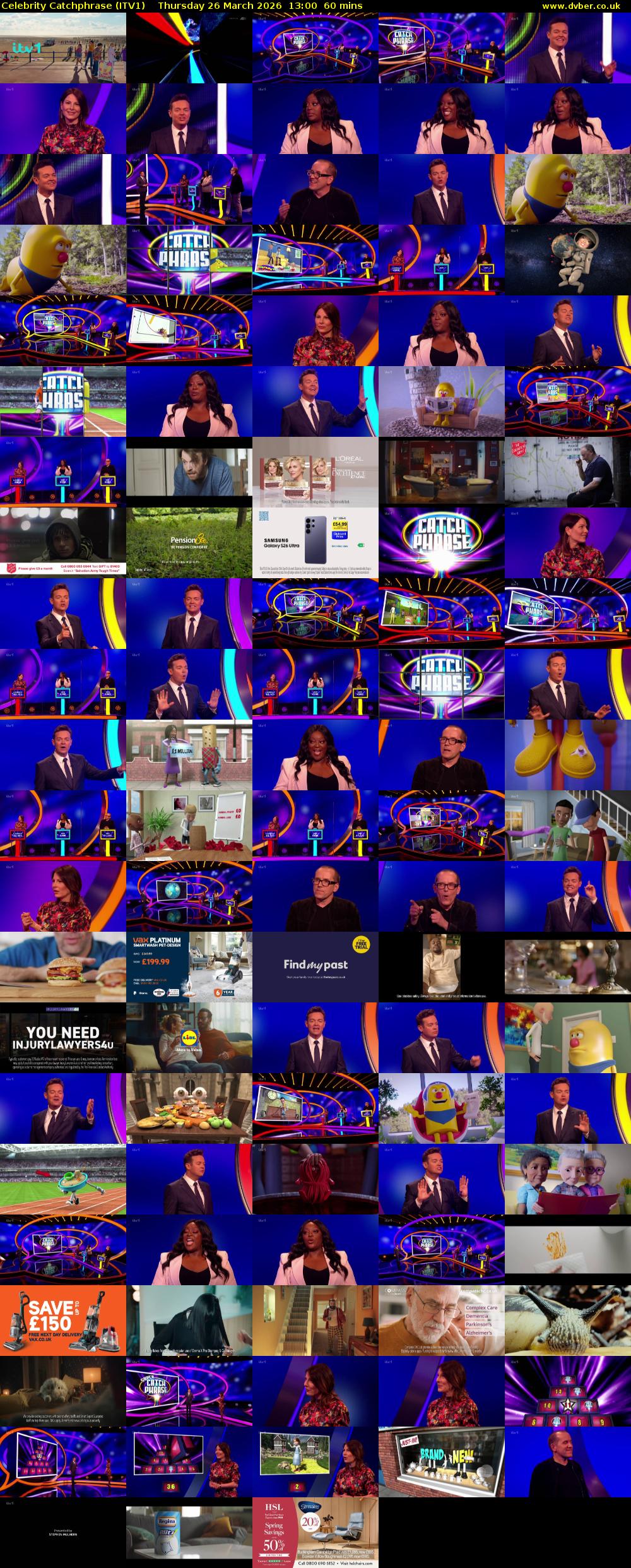 Celebrity Catchphrase (ITV1) Thursday 26 March 2026 13:00 - 14:00